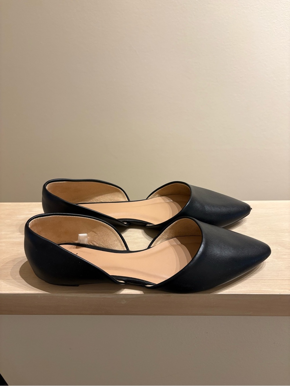 a new day Black Pointed Toe D'Orsay Flats
